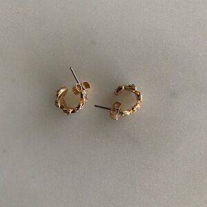 J. Crew Mini Floral Crystal Huggie Earrings